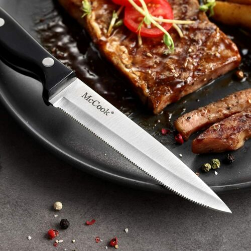 McCook MC55 8PCS Steak Knife Set Full Tang Stainless Steel Steak Knives - Fresh Stock Dated January 2026