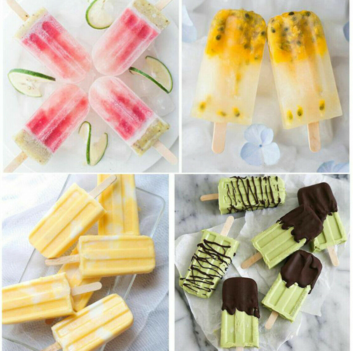 Frozen Popsicle DIY Molds Ice Cream Pop Maker Freezer Tray Fruit Kit - Fresh Stock Dated February 2026