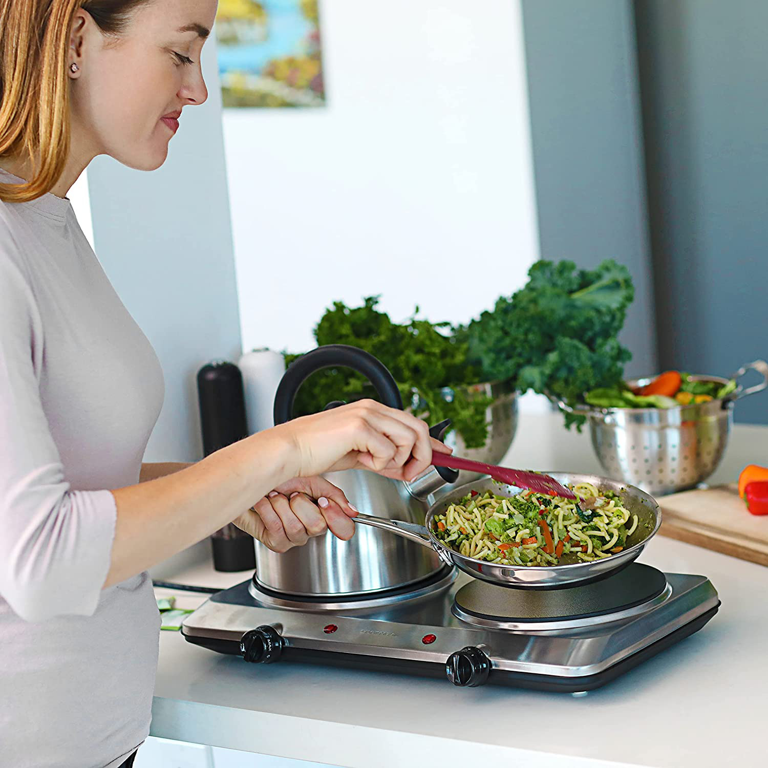 Electric Cooktop Burner Infrared Ceramic Glass Hot Plate 2 Two Cooking Stove - Fresh Stock Dated February 2026