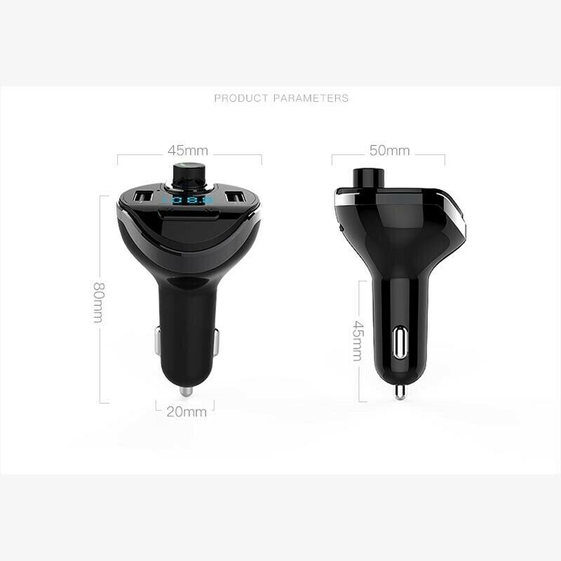 Bluetooth Music Player FM Transmitter Modulator Car Kit with 2.1A USB Car Charge - Fresh Stock Dated December 2025