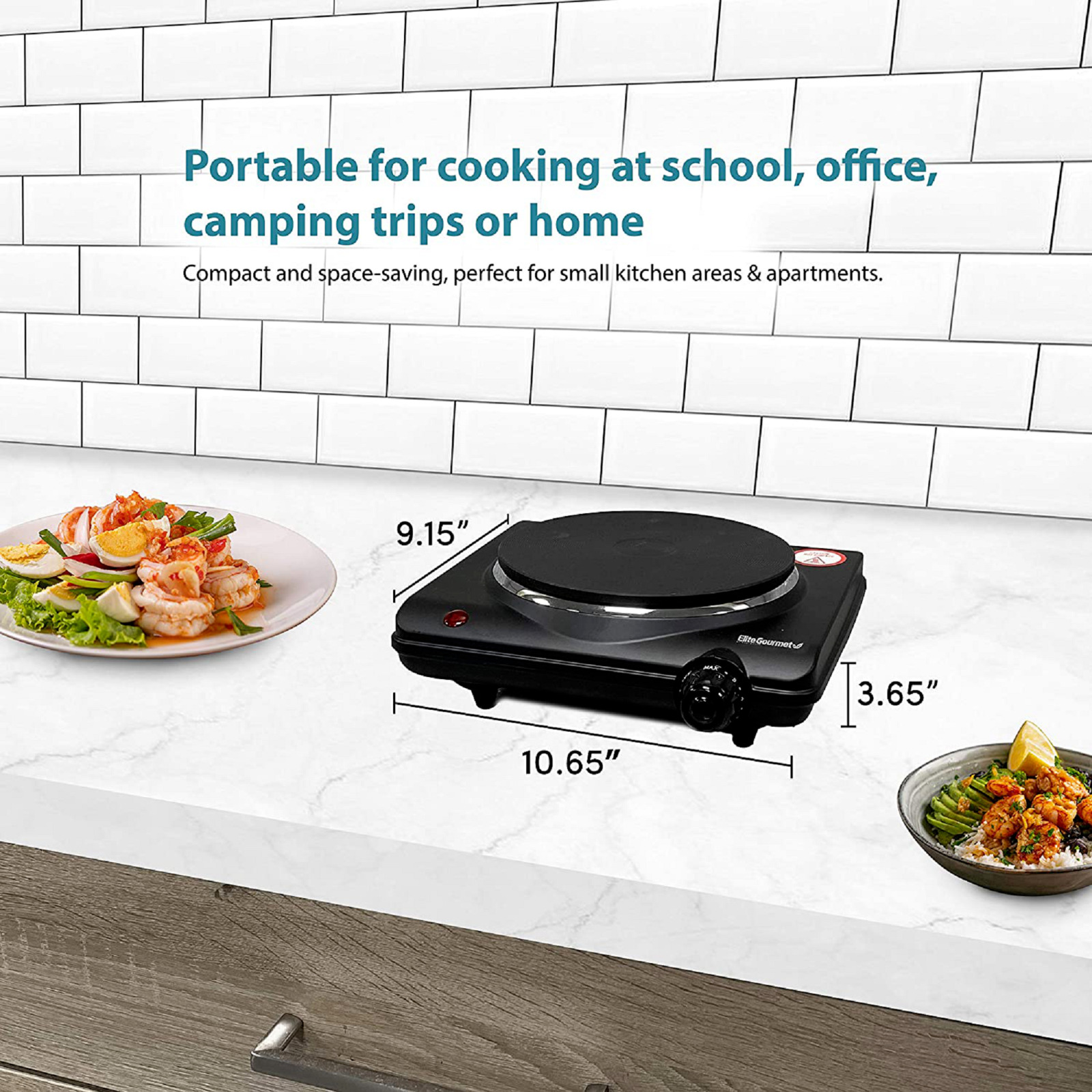 Portable Electric Single Burner Hot Plate Stove Travel Cook Countertop 1000W - Fresh Stock Dated February 2026