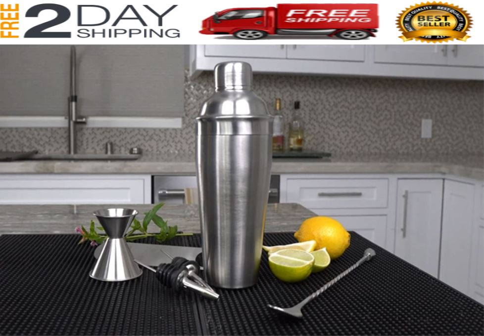 Set Para Preparar Y Mezclar Cocteles Vaso Mezclador,Cuchara Medidor Recetas-NEW - Fresh Stock Dated February 2026