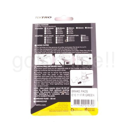 Tektro Bike Bicycle E10.11 Disc Brake Pads w/ Spring NIB 1 or 2 Pairs - Fresh Stock Dated December 2025