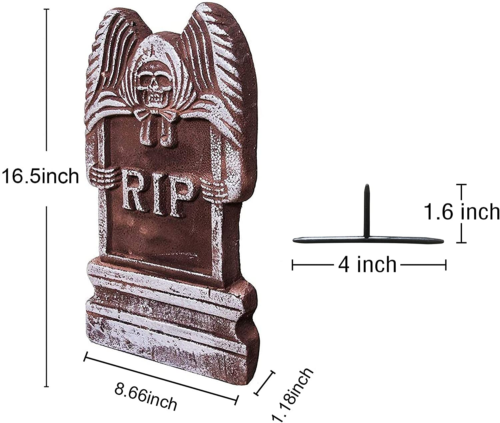 SUNYPLAY Halloween Foam RIP Graveyard Tombstones5 Pack,Lightweight Gravestone 12 - Fresh Stock Dated February 2026