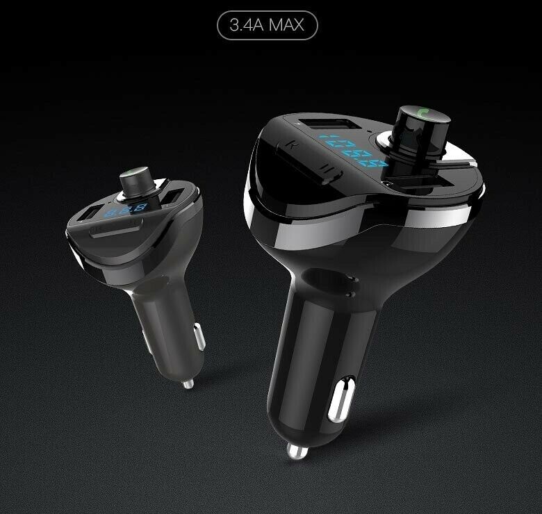 Bluetooth Music Player FM Transmitter Modulator Car Kit with 2.1A USB Car Charge - Fresh Stock Dated December 2025