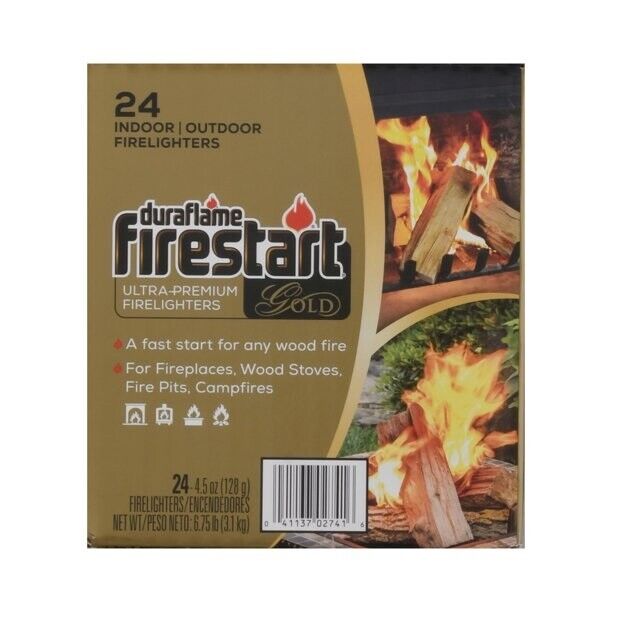 Duraflame Firestart Gold Ultra Premium Fire Starter 24-Pk Just light the wrapper - Fresh Stock Dated January 2026