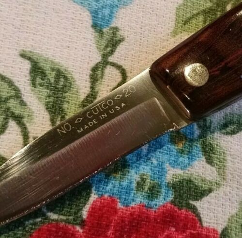 Vintage CUTCO Paring Knife #20 Stainless 2” Blade Wooden Handel Made in USA Nice - Fresh Stock Dated January 2026