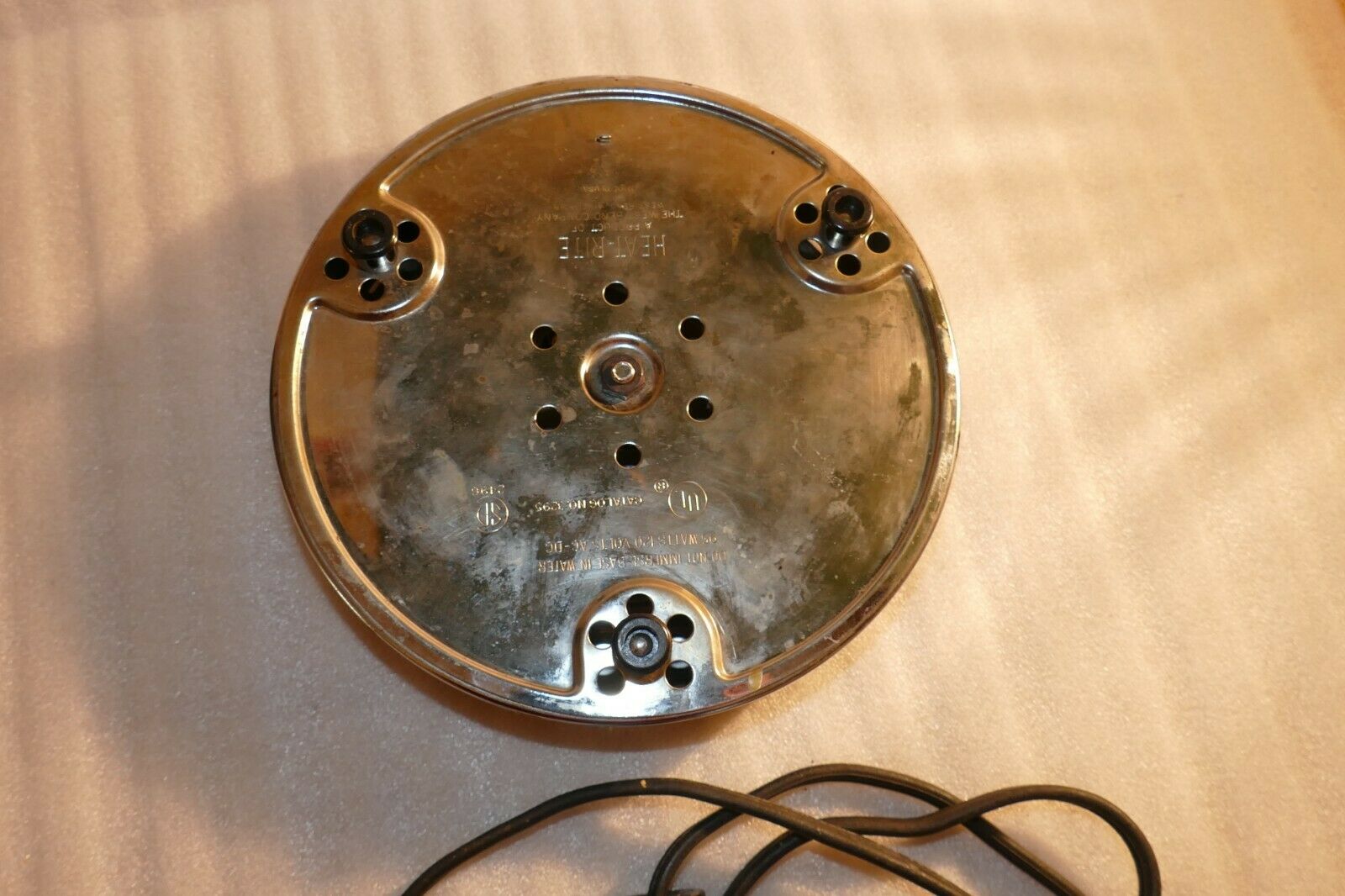 Vintage WEST BEND Heat-Rite electric Hot Plate Base # 2496 Tested/Working - Fresh Stock Dated February 2026