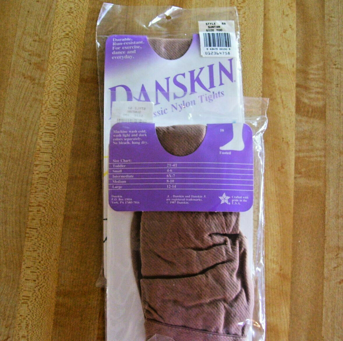 2 Danskin Footed Nylon Tights Toddler 2T-4T Suntan See Description - Fresh Stock Dated December 2025