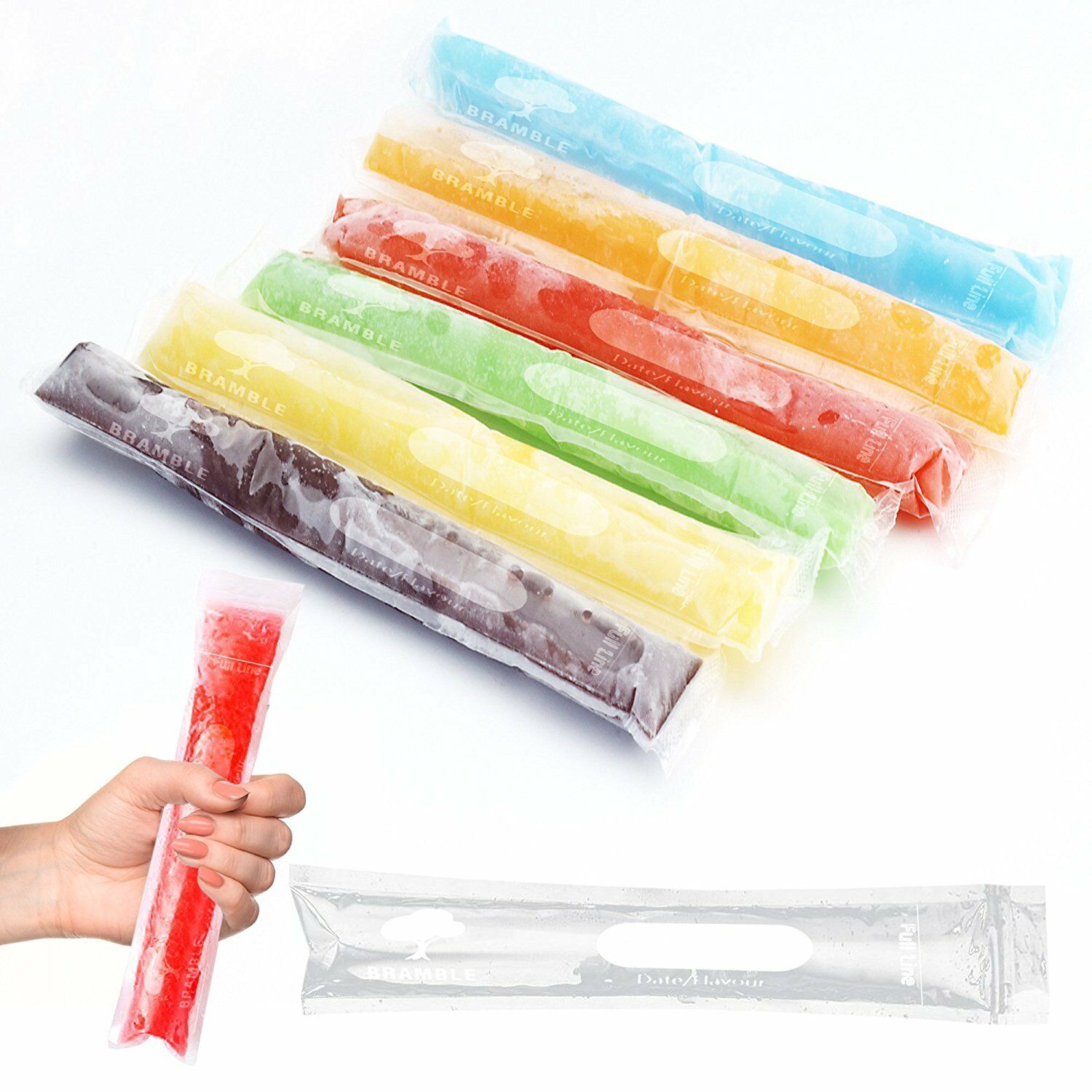 200PCS Ice Popsicle Molds Bags Disposable Candy Tube Zip-Lock Pouch Freeze Pops - Fresh Stock Dated January 2026