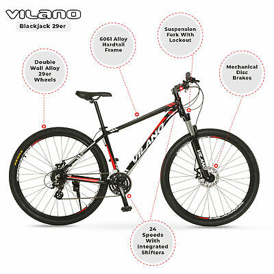 Vilano Blackjack 3.0 29er Mountain Bike MTB with 29-Inch Wheels - Fresh Stock Dated December 2025