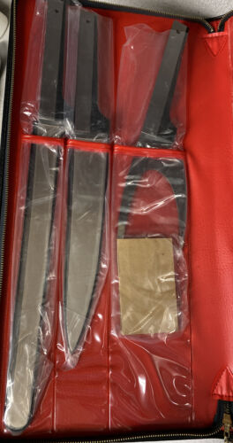 Vintage Vernon Vernco Black Angus Knife Set Hand Honed EXCELLENT 5 pc. + Case - Fresh Stock Dated January 2026