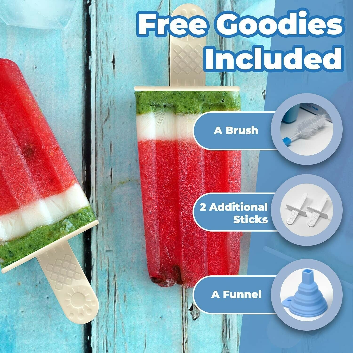 Cook Army Silicone Popsicle Molds 6 Cavity, DIY Popsicle Molds for Toddlers, Pop - Fresh Stock Dated January 2026