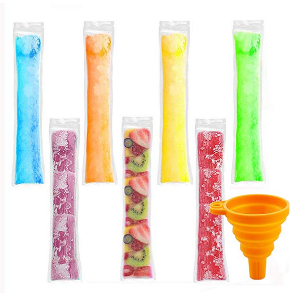 200PCS Ice Popsicle Molds Bags Disposable Candy Tube Zip-Lock Pouch Freeze Pops - Fresh Stock Dated January 2026