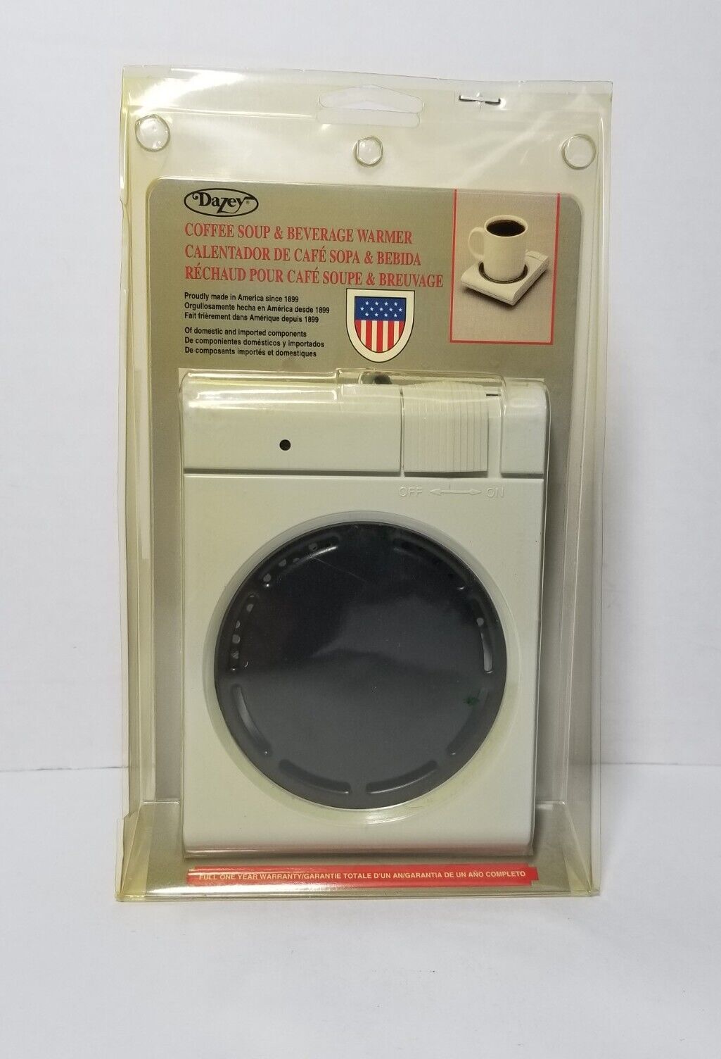 Vintage Dazey Model # 14002 Mug Coffee Soup Beverage Warmer 25 Watt - Fresh Stock Dated February 2026