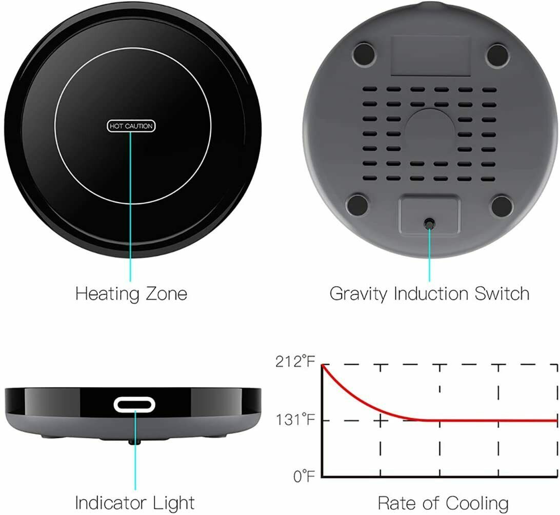Smart Coffee Warmer, BESTINNKITS Auto On/Off Gravity-induction Mug Warmer - Fresh Stock Dated February 2026