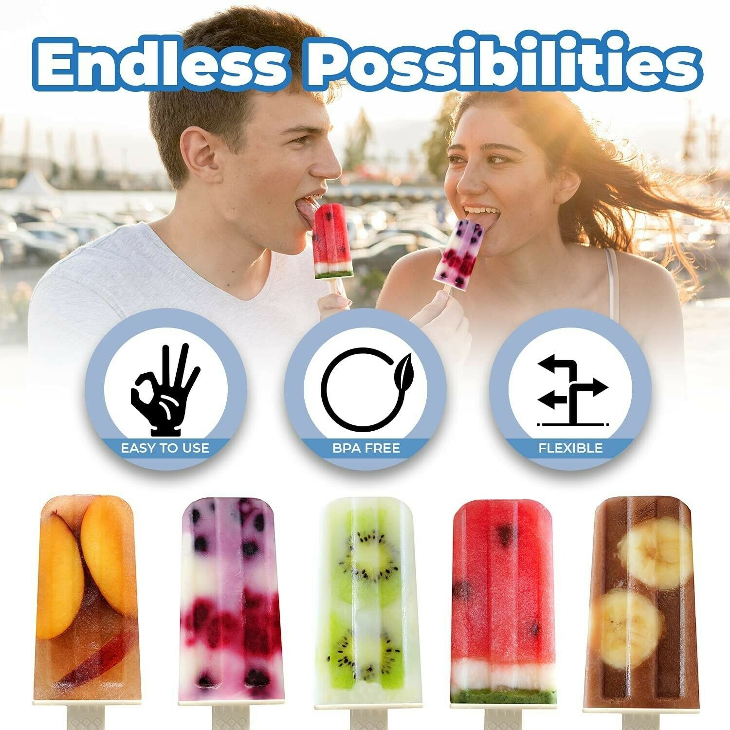 Cook Army Silicone Popsicle Molds 6 Cavity, DIY Popsicle Molds for Toddlers, Pop - Fresh Stock Dated January 2026