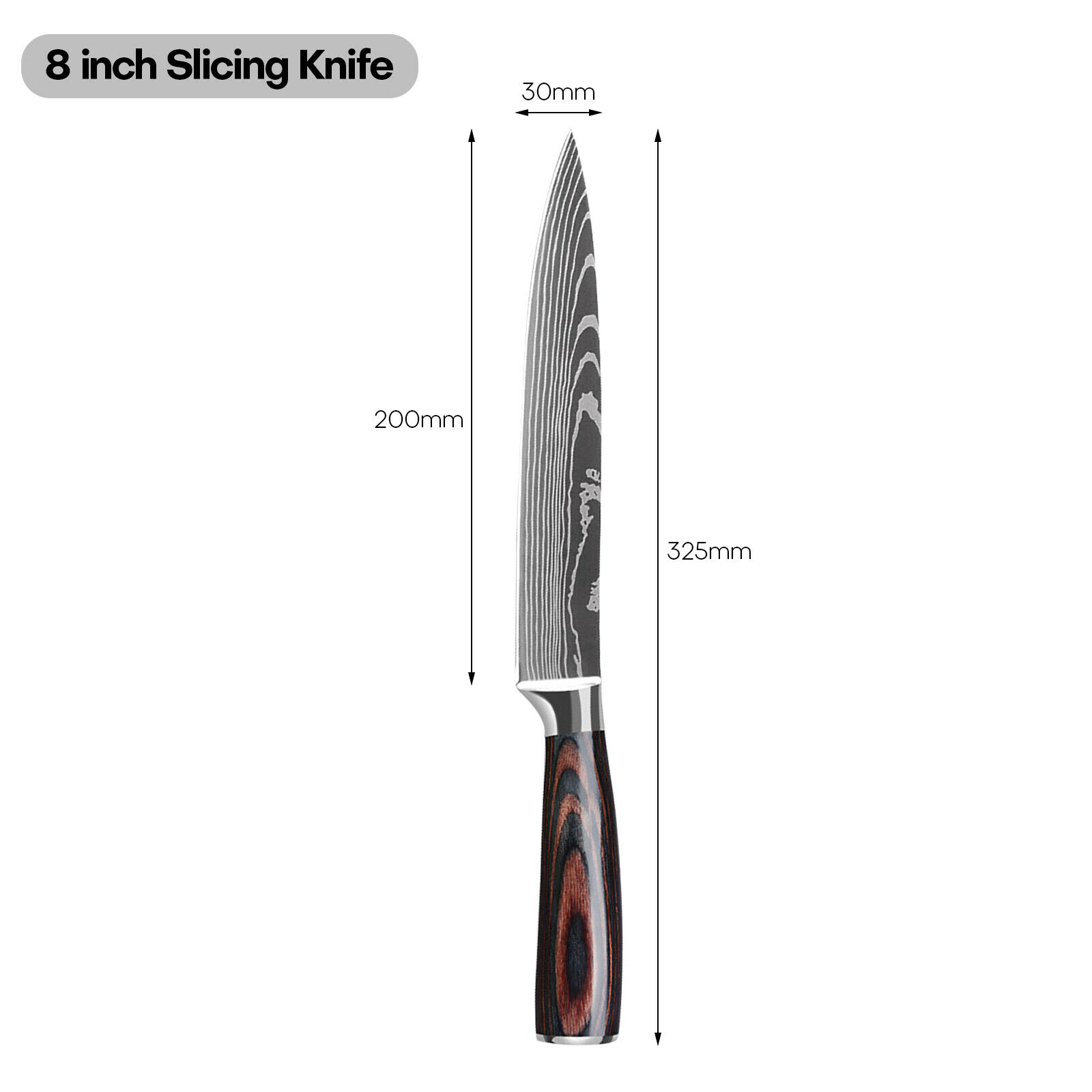 Kitchen Chef Knife Stainless Steel 8/7 Inch Sharp Paring Meat Vegetables Fruit - Fresh Stock Dated January 2026
