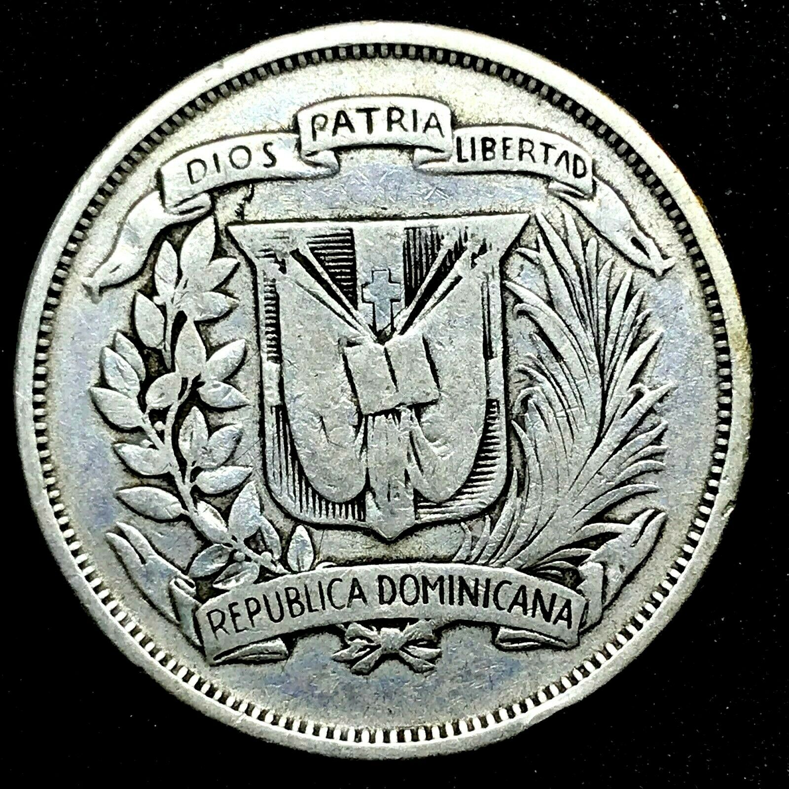 1951- Dominican Republic MEDIO - 1/2 Peso 0.900 Silver Coin- Rare. Km # 21. - Fresh Stock Dated December 2025