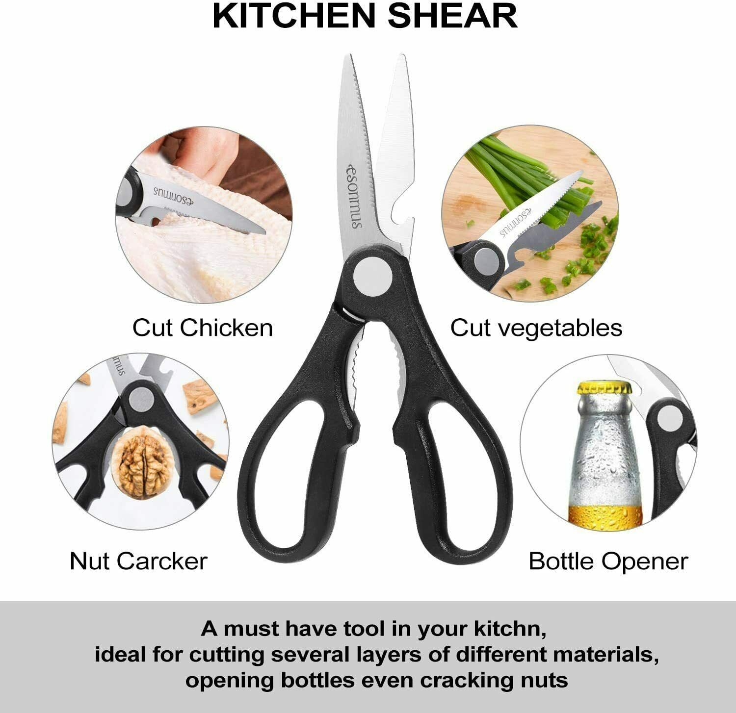 15-Pieces Kitchen Knife Set German Stainless Steel Chef Knives with Wooden Block - Fresh Stock Dated January 2026