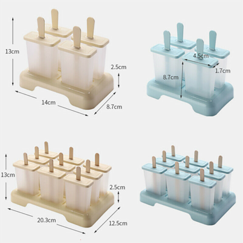 Ice Cream Popsicle Frozen Mold Silicone Lolly Pop Maker Mould Ice Tray Cover Lid - Fresh Stock Dated February 2026