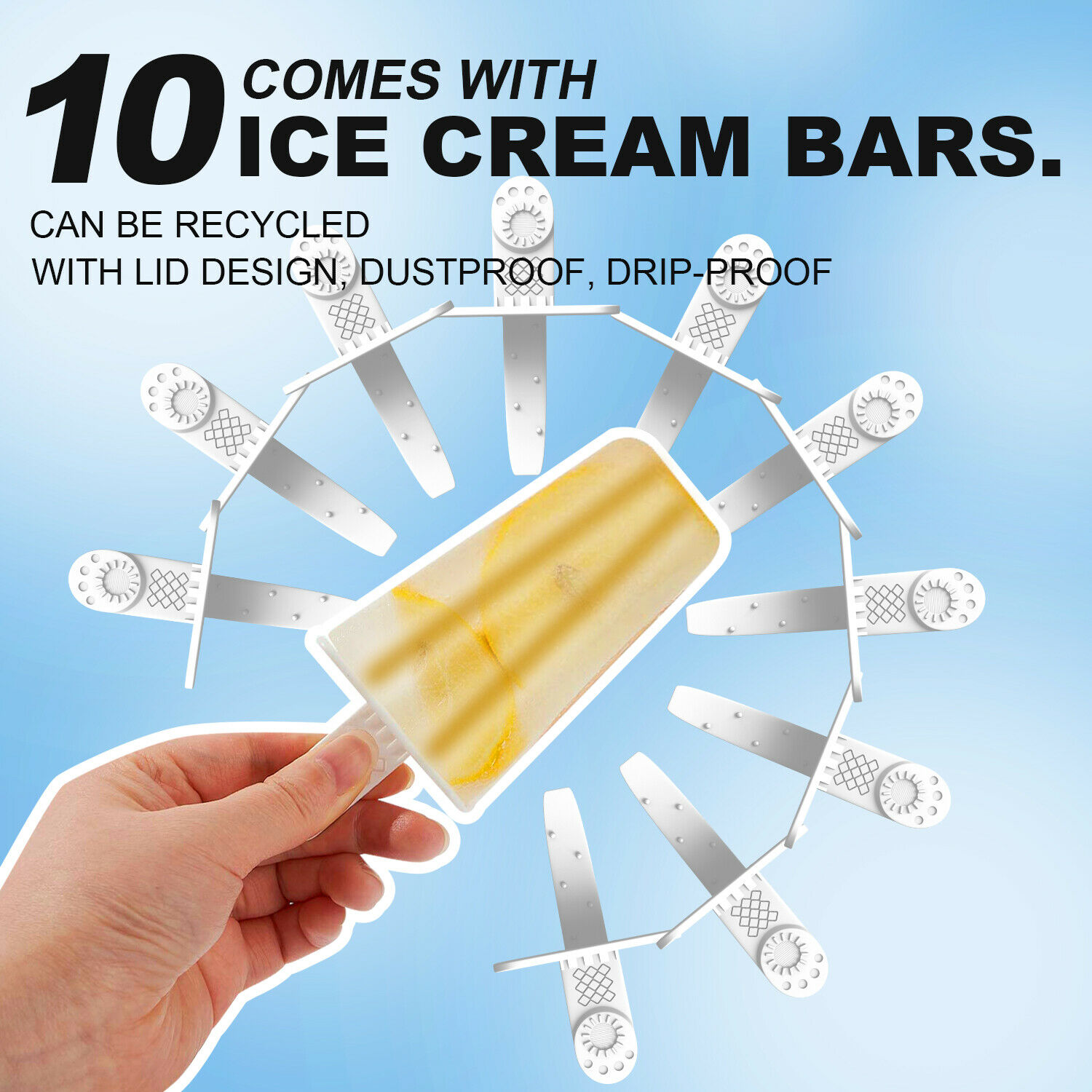 10 Cell Ice Cream Popsicle Frozen Mold Silicone Pop Maker/6 Cell Ice Cube Moulds - Fresh Stock Dated January 2026