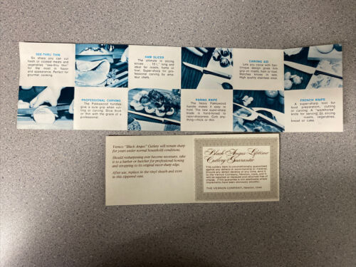 Vintage Vernon Vernco Black Angus Knife Set Hand Honed EXCELLENT 5 pc. + Case - Fresh Stock Dated January 2026