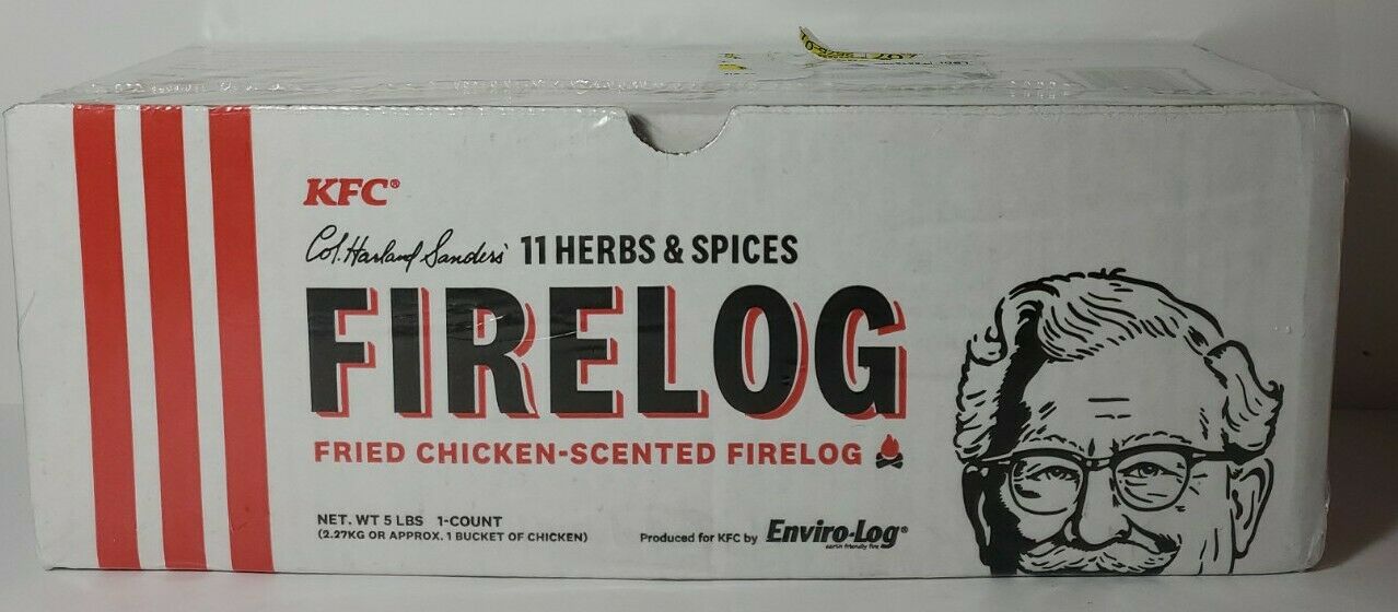 KFC Firelog w/ 11 Herbs & Spices Kentucky Fried Chicken Fast Shipping! - Fresh Stock Dated December 2025