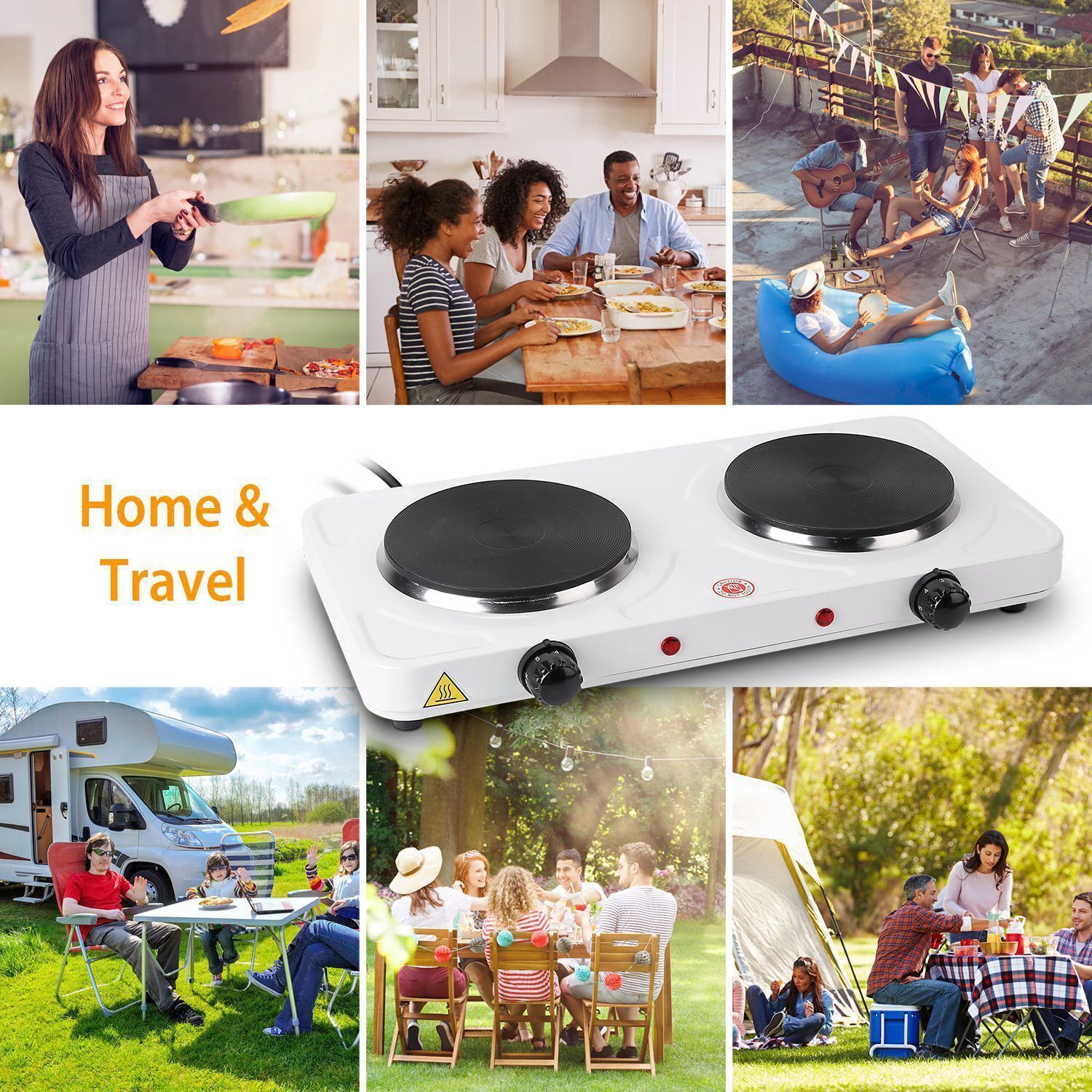 2000W Portable Electric Double Burner Hot Plate Cooktop Kitchen Cooking Stove US - Fresh Stock Dated February 2026