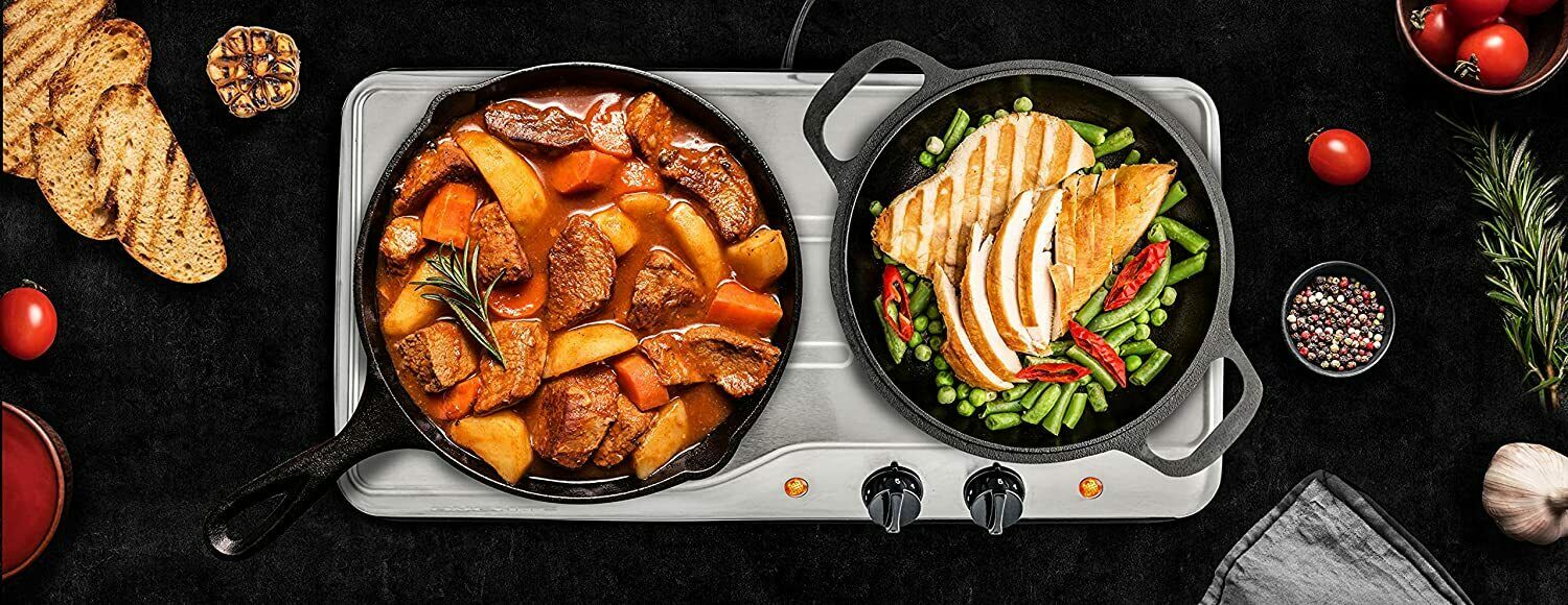 Electric Cooktop Burner Infrared Ceramic Glass Hot Plate 2 Two Cooking Stove ... - Fresh Stock Dated January 2026