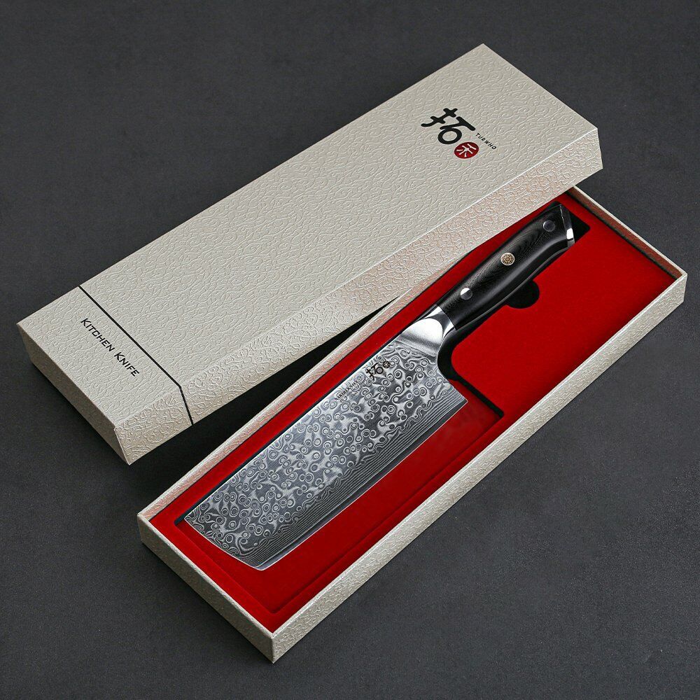TURWHO 7inch Nakiri Knife Kitchen 67-Layer Japanese VG10 Damascus Steel Knives - Fresh Stock Dated January 2026