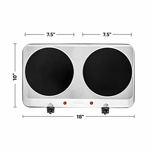 Ovente 1500W Double Hot Plate Electric Countertop Infrared Stove 7.5 Inch with D - Fresh Stock Dated February 2026