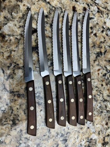 Steak Serrated Knife Set Utica USA Tungsten Stainless Steel Knives Vintage MCM - Fresh Stock Dated January 2026