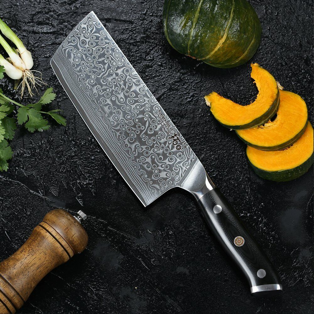 TURWHO 7inch Nakiri Knife Kitchen 67-Layer Japanese VG10 Damascus Steel Knives - Fresh Stock Dated January 2026