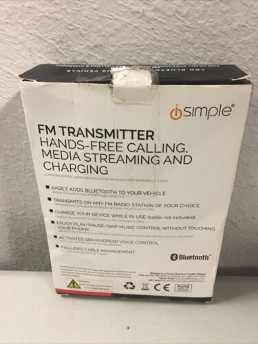 iSimple Bluetooth FM Transmitter BT43IS - Fresh Stock Dated December 2025