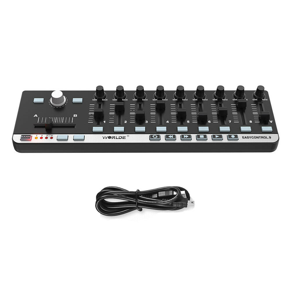 MIDI Worlde Easy Control Mini 9 Portable USB 9 Slim-Line Control Controller B2Y7 - Fresh Stock Dated December 2025