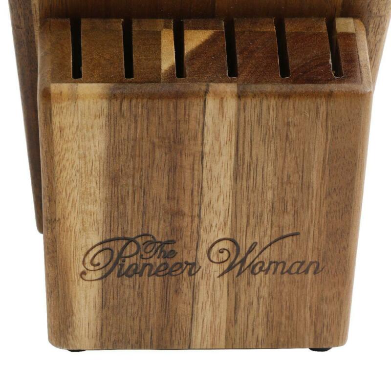 The Pioneer Woman Frontier Collection 14 Piece Cutlery Set With Wood Block Linen - Fresh Stock Dated January 2026