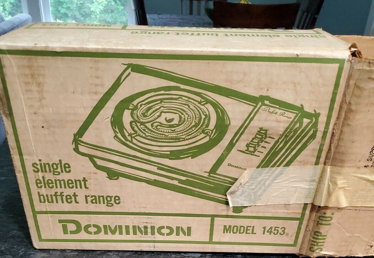 Vintage Mid-Century Dominion Buffet Range Single Element Model 1453 - Fresh Stock Dated February 2026