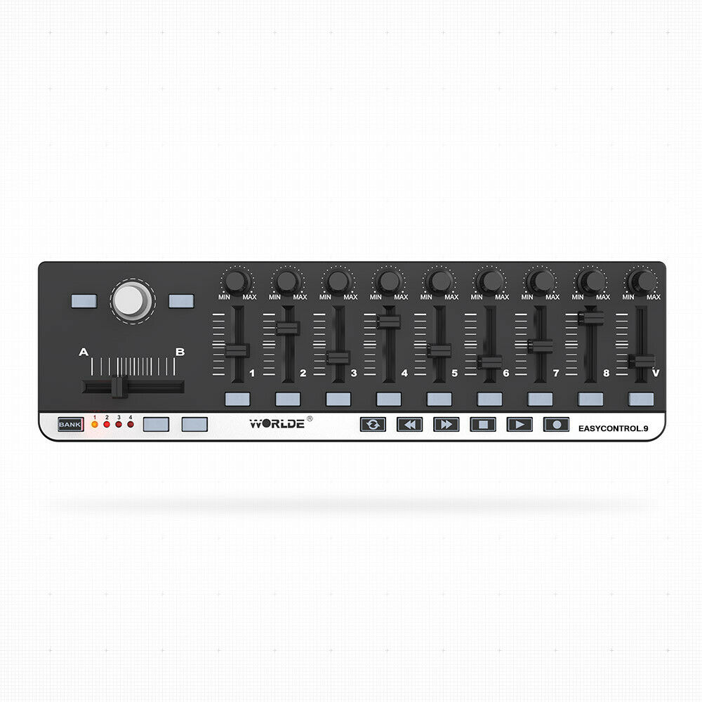 MIDI Worlde Easy Control Mini 9 Portable USB 9 Slim-Line Control Controller B2Y7 - Fresh Stock Dated December 2025