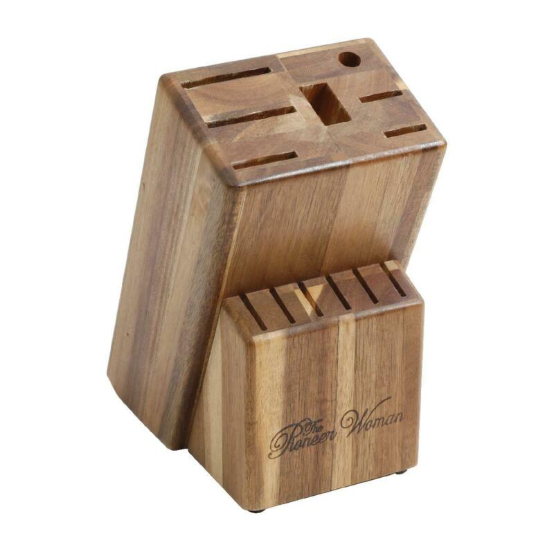 The Pioneer Woman Frontier Collection 14 Piece Cutlery Set With Wood Block Linen - Fresh Stock Dated January 2026