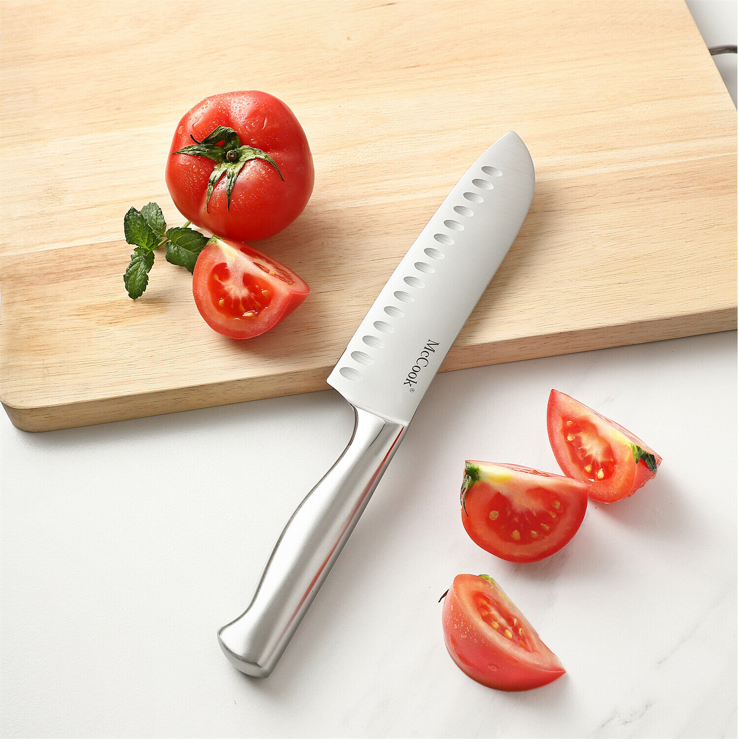 McCook 15PCS Kitchen Knife Set with Block Stainless Steel Built-in Sharpener - Fresh Stock Dated January 2026