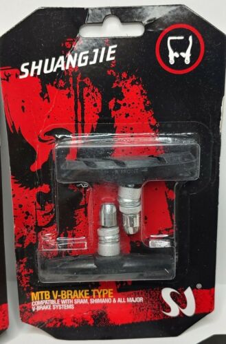 Shuangjie MTB V-Brake SYSTEM Type Brake Pads. (NEW/SEALED) ***LOT OF 4*** - Fresh Stock Dated December 2025