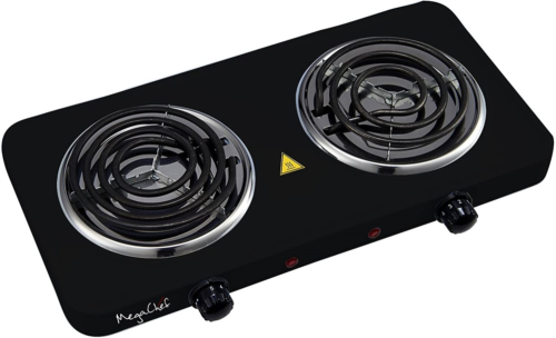 Megachef Electric Easily Portable Ultra Lightweight Dual Coil Burner Cooktop in - Fresh Stock Dated February 2026