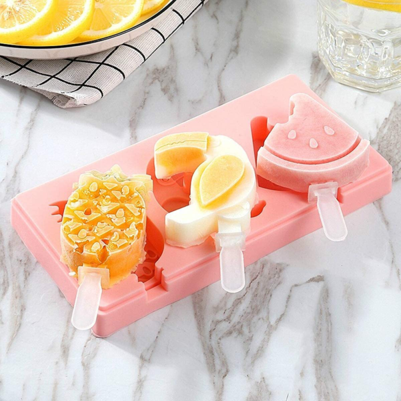 Popsicle Molds Set of 3, SiliconeIce Pop Molds Ice Cream Mold Cake with Lid-Pink - Fresh Stock Dated February 2026