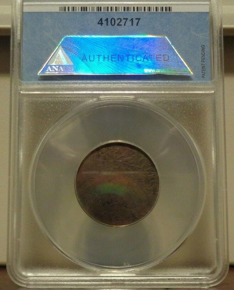 1797  ANACS VG 8 Details Liberty Cap Half Cent Coin 1/2c Plain Edge - Fresh Stock Dated December 2025