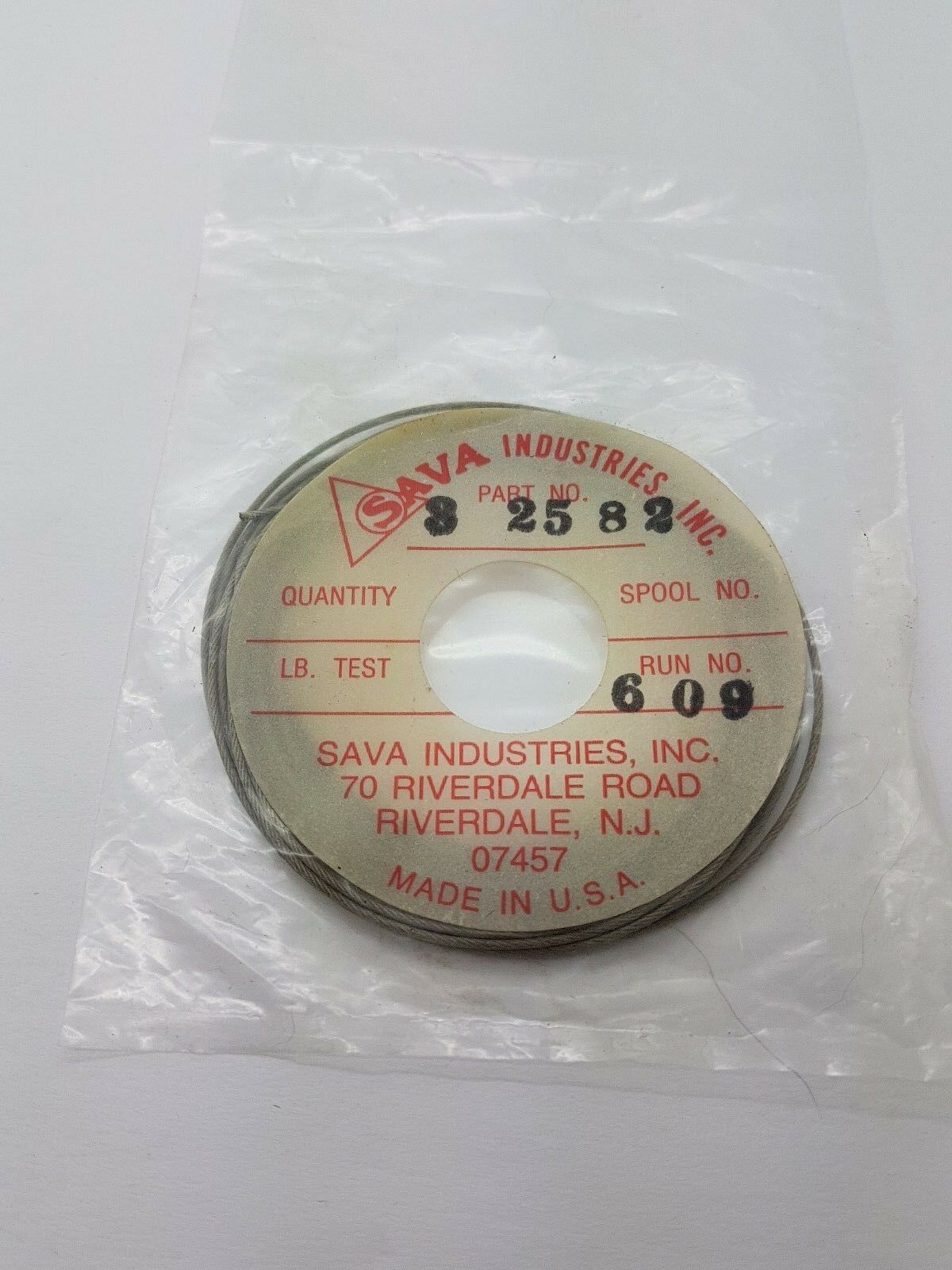 Brand New Steel Cable Packaged Part No. 3 2582 Run No. 609 USA (1 Package) - 1P - Fresh Stock Dated December 2025