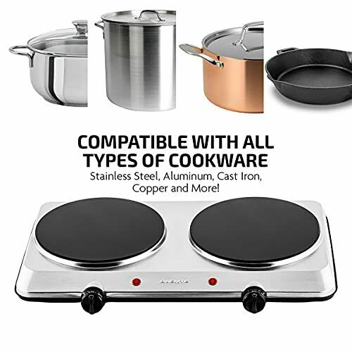 Ovente 1500W Double Hot Plate Electric Countertop Infrared Stove 7.5 Inch with D - Fresh Stock Dated February 2026