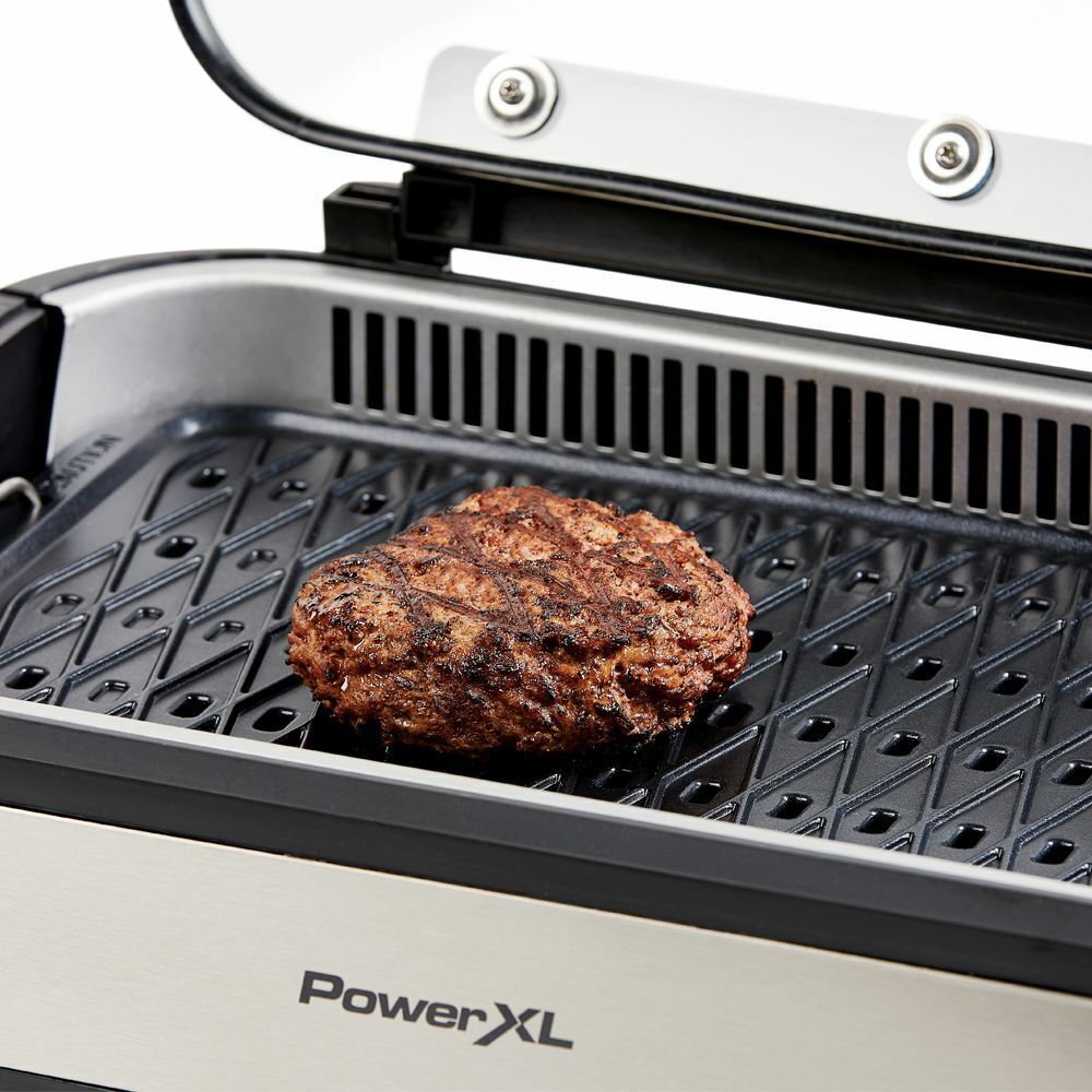 PowerXL - Smokeless Grill Pro Countertop Indoor Electric Grill - Silver - Fresh Stock Dated February 2026
