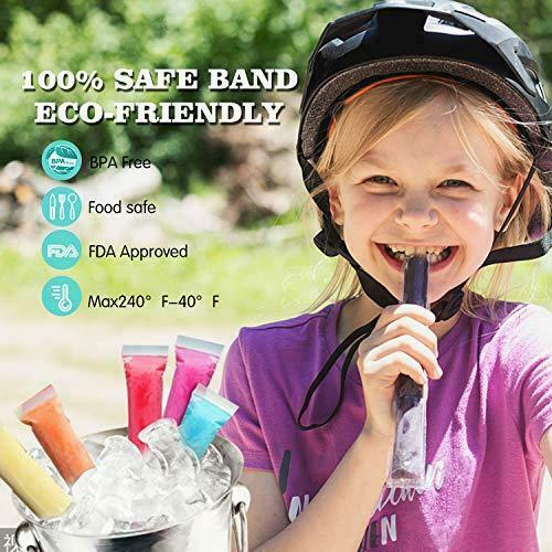 Tagvo 60 Pack Ice Popsicle Bags, BPA Free Ice Pop Pouches Maker with Ziplock - Fresh Stock Dated February 2026