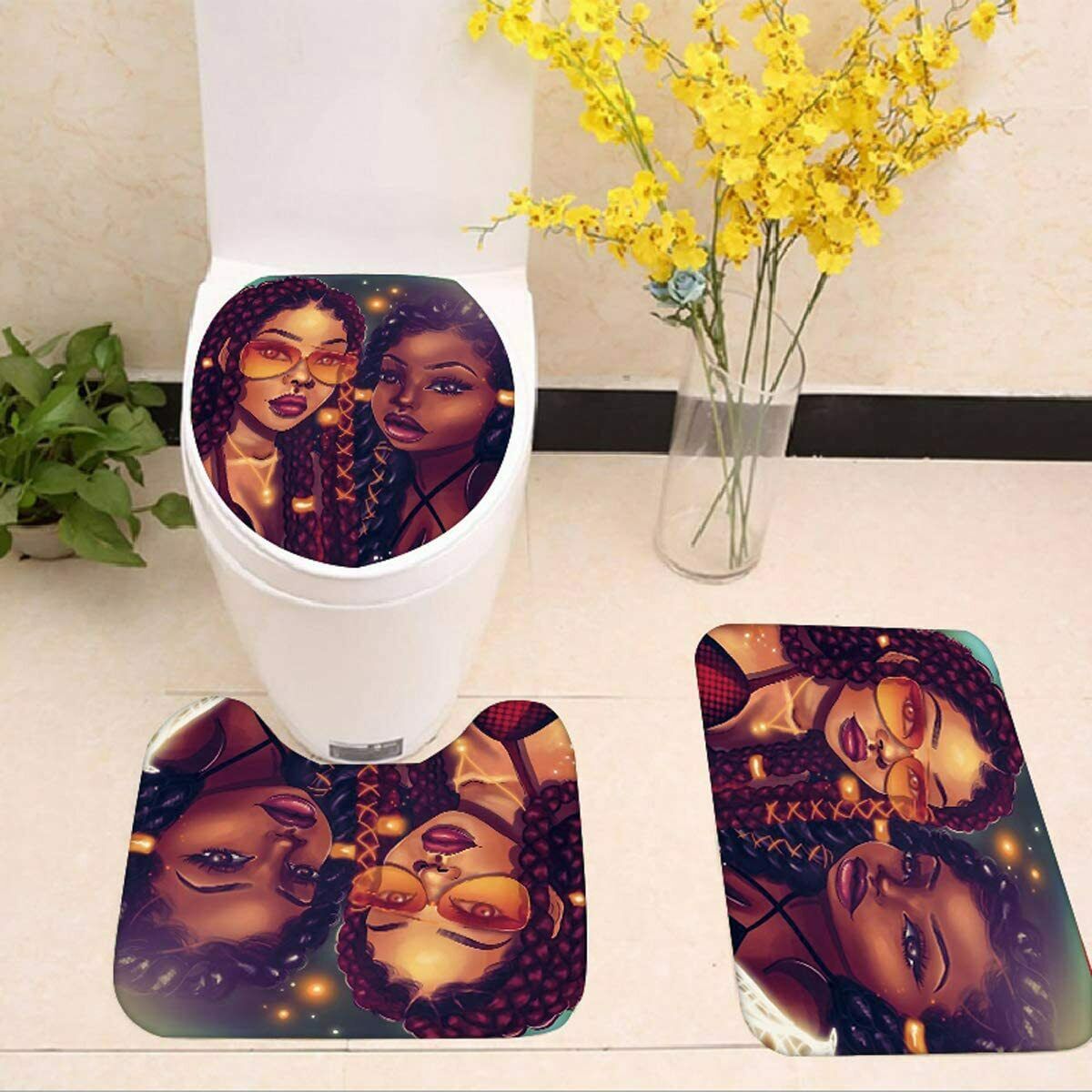 4 Piece Bathroom Set Bath Mat Shower Curtain Set Comfortable Waterproof New - Fresh Stock Dated February 2026